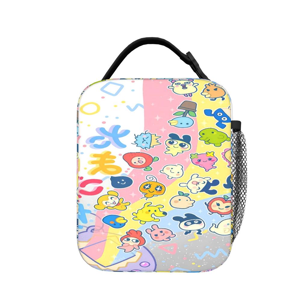 Tamagotchi Lunch Bag Cute Outdoor Picnic Lunch Box Print Portable Thermal Tote Handbags