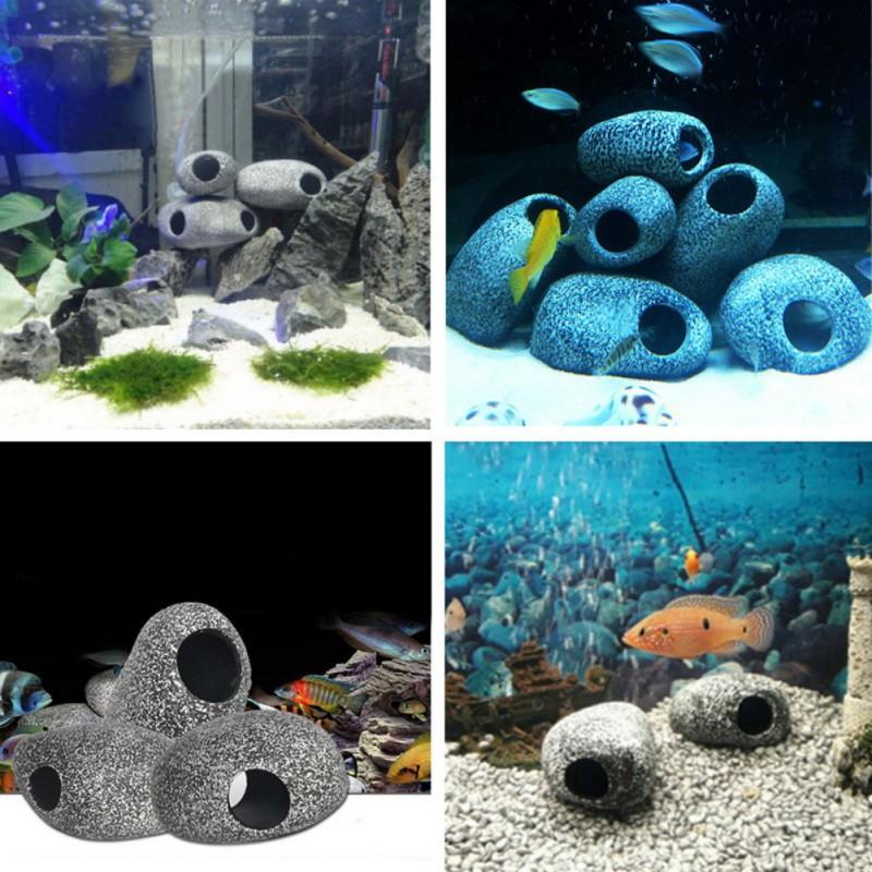 Cichlid Stones Ceramic Aquarium Rock Shrimp Breeding Cave Decor for