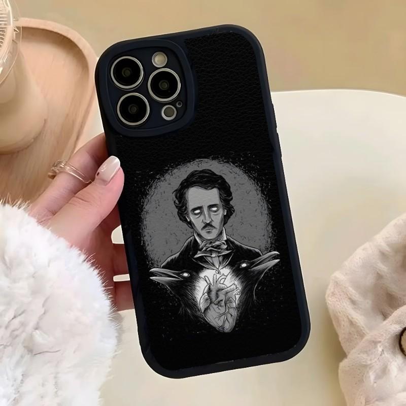 Edgar Allan Poe Phone Case For Iphone 14 Pro Max 13 12 11 Mini X Xr Xs 8 7 Puls Lambskin Silicone Cover