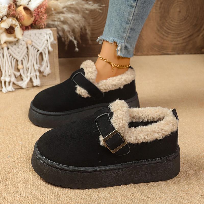 Fashion 2025 New Winter Women Thickened Fluff Boots Comfortable Outdoor Flat Platform Boots Women Plush Fashion Retro Cotton Shoes Women