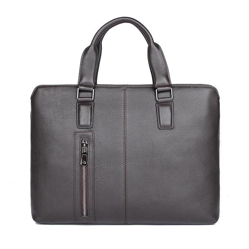Jiameida Men's Genuine Leather Handbag - 14" Laptop Business Briefcase