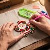 Christmas Theme Faux Diamond 10 Pcs DIY Kit Painting Art Ornaments, Pearl Beads Complete