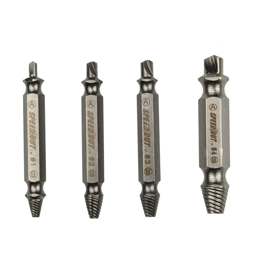 4pcs Damaged Screw Extractor Drill Bits Set Broken Speed Out Easy Out Bolt Stud Stripped Screw Remover Tool