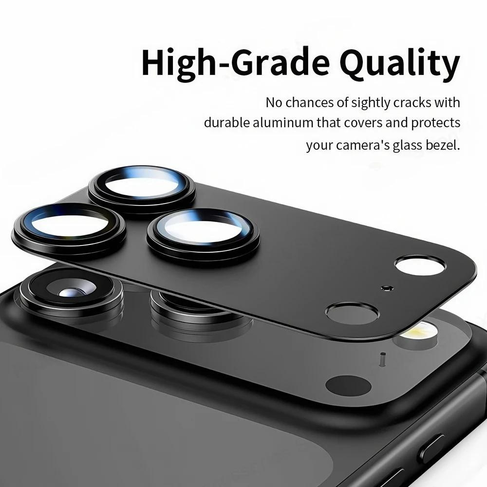 1 Set HD Metalen Ring Gehard Glas Lensbeschermer Film Voor IPhone 17 Air Pro Max Krasbestendig Achterste Camera Cover Telefoon Accessoires