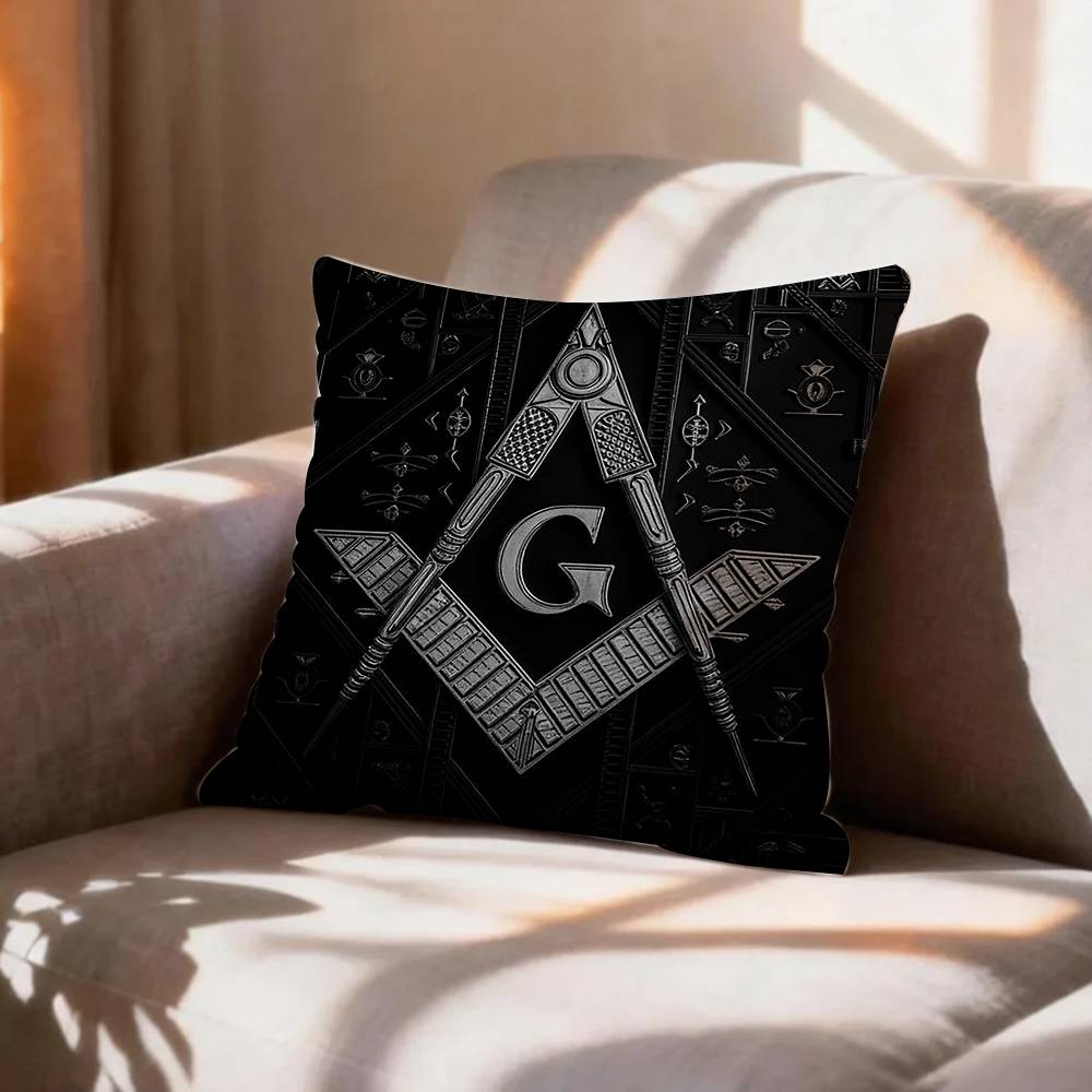 COOL FFreemasonry Symbol Pillow Case Pattern Printed Pillowcase For Living Room Sofa Cushion Cover