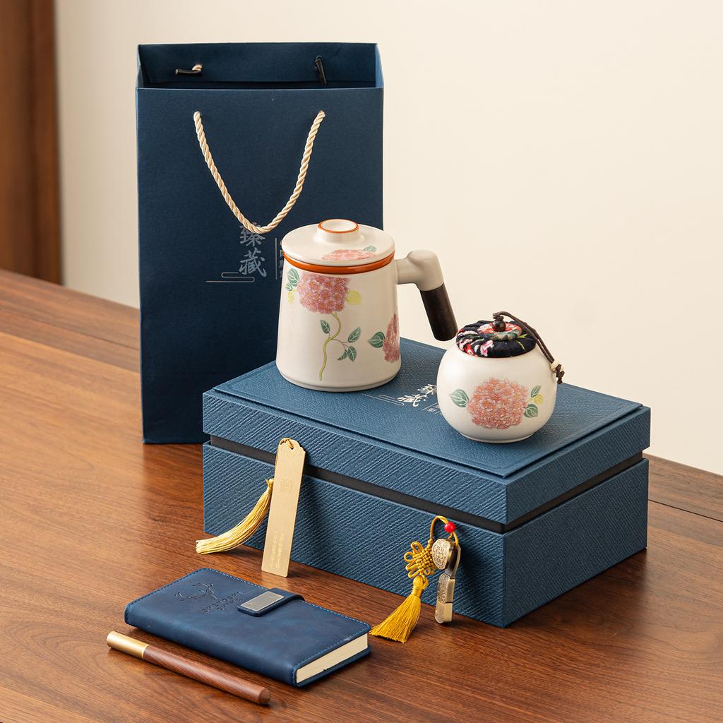 High-grade Ru kiln teacup new home office cup tea separation personal special ceramic with lid mug