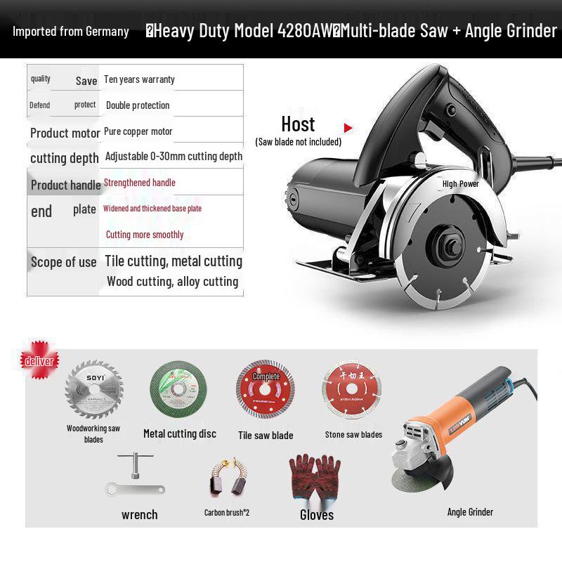 Multi-functional Electric Saw: Universal Tile Cutter & Woodworking Tool 