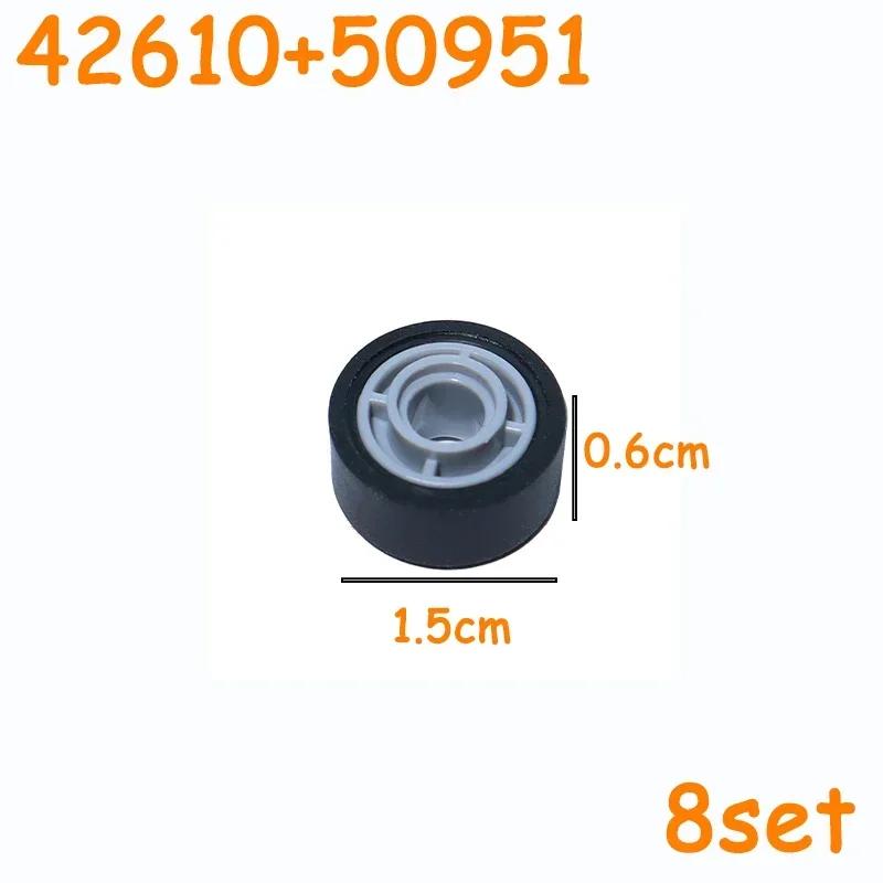 Non-Toxic Technical Tire Wheel Cross Hole Set Car Truck Wheels Hub Bricks Moc Motorcycle Tyre & Rim Construction Building Blocks Toys