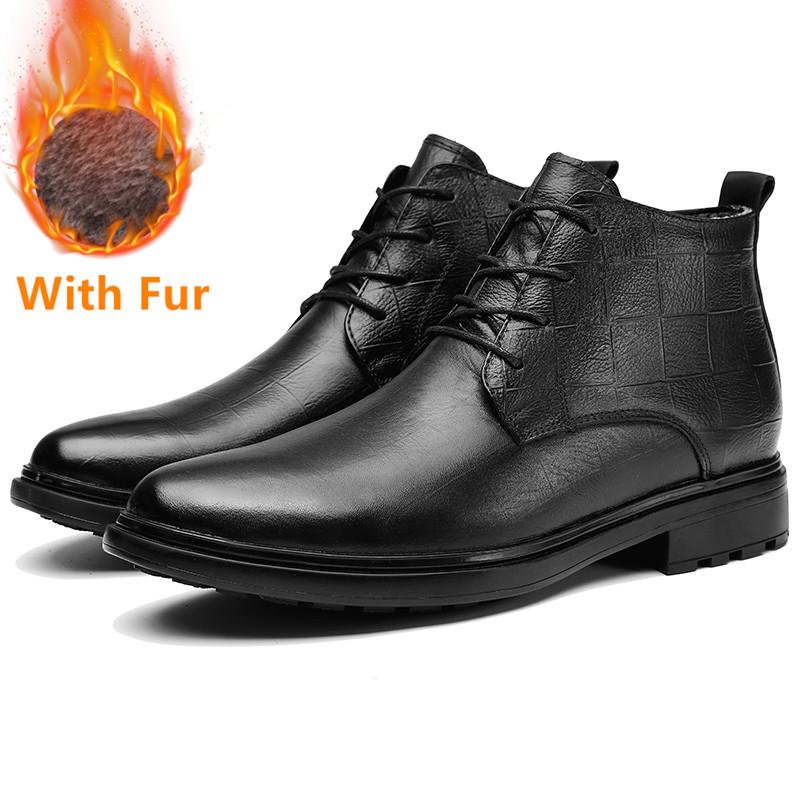 2024 Genuine Leather Men Boots Men Winter All-match Motorcycle Boots Stylish New Male Comfortable Outdoor Shoe