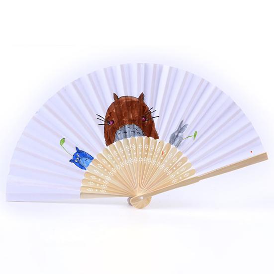 Sammenleggbar vifte Lett å male Bambusviftehåndtak Glatt åpning Komfortabelt grep DIY Førskoleutdanning Sammenleggbar vifte Hjemmeforsyning