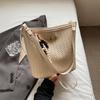 Woven Bag Women's New Large-capacity Versatile Bucket Bag Leisure Vacation Shoulder Oblique Span Bag
