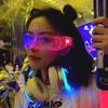 1pcs  LED Luminous Sunglasses Vintage Punk Goggles Men Women Fashion Party Christmas Colorful Light Up Glasses Shades UV400