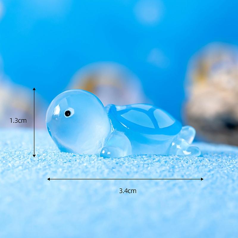 10Pcs Mini Turtle Miniature Figurine Resin Luminous Cute Turtle Ornaments Home Office Micro Landscape Creative Gift For Kid