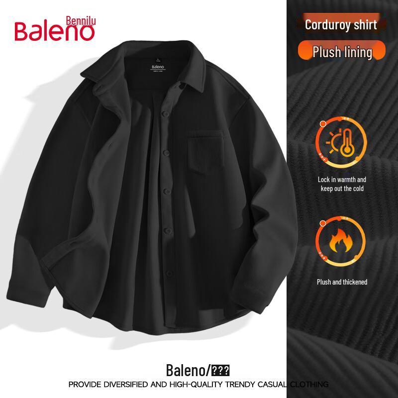 Baleno Unisex Heavyweight Fleece Button-Up Overshirt M