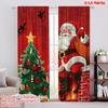 2pcs,2D Plane Printing Pattern Curtains Santa Joyride Durable Polyester (without Rod) Festive for Various Rooms, Contemporary