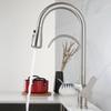 Nickel/Black 304 Stainless Steel Pull-out Kitchen Faucet Double Handle Single Hole Water Purifier Wash Hot And Cold Basin Tap