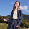 Betu Women's 2025 Autumn Collarless Faux Denim Short Jacket