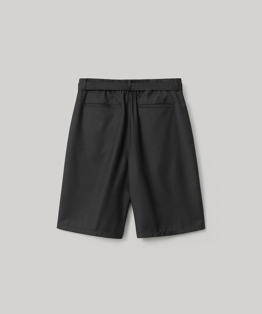 ANOTHER OFFICE Hemingway Stripe Bermuda Pants (Black)