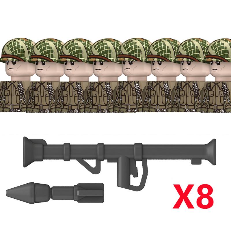 WW2 US 101st Airborne Division Military Soldeirs Building Blocks Air Force Army Infantry Bazuca Weapons Accessories Bricks Toys