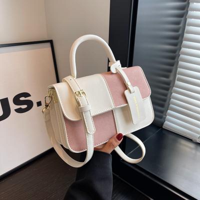 Kleine Tasche Damen Neue Modische Vielseitige Schulter-Umhängetasche Spleißen Kontrastfarbe Tragbare Kleine Quadratische Tasche