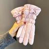 Women's fleece gloves index finger winter electric vehicle outdoor warm gloves cold wind