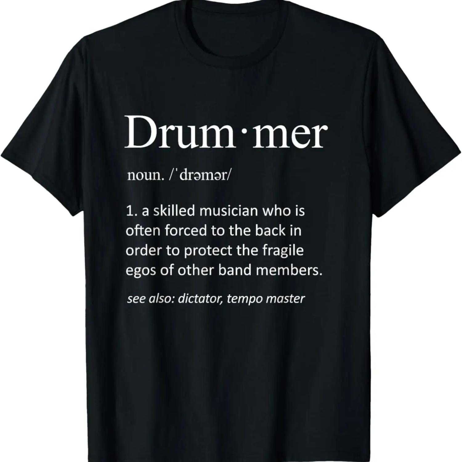 Drums And FLAMINGOS T-Shirt Shirt for Drummer T-Shirt S чёрный