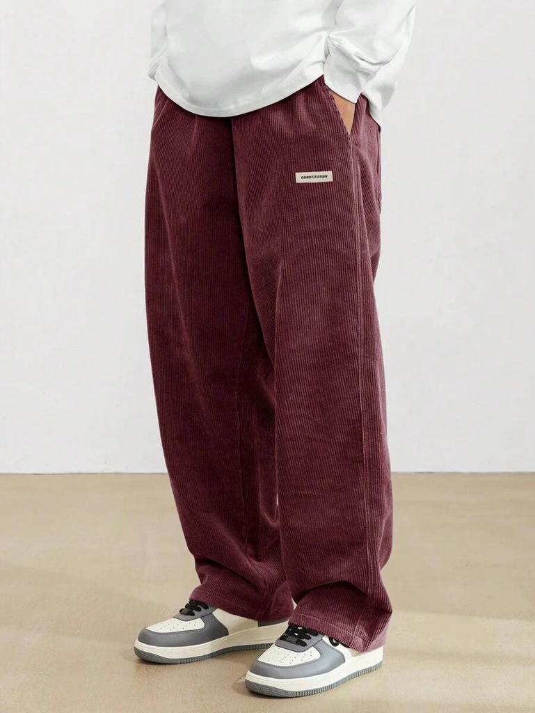 Men's Japanese Style Wide-Leg Cargo Pants - Autumn/Winter Solid Color Fashion