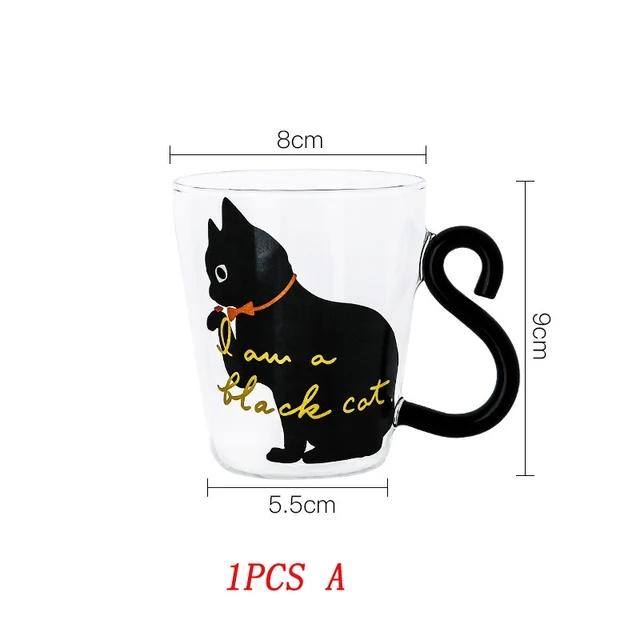 250ml Animal Shaped Glass Cup With Handle Cute Cappuccino Latte Coffee Mug Clear Milk Teacup Christmas Valentine's Day Gifts