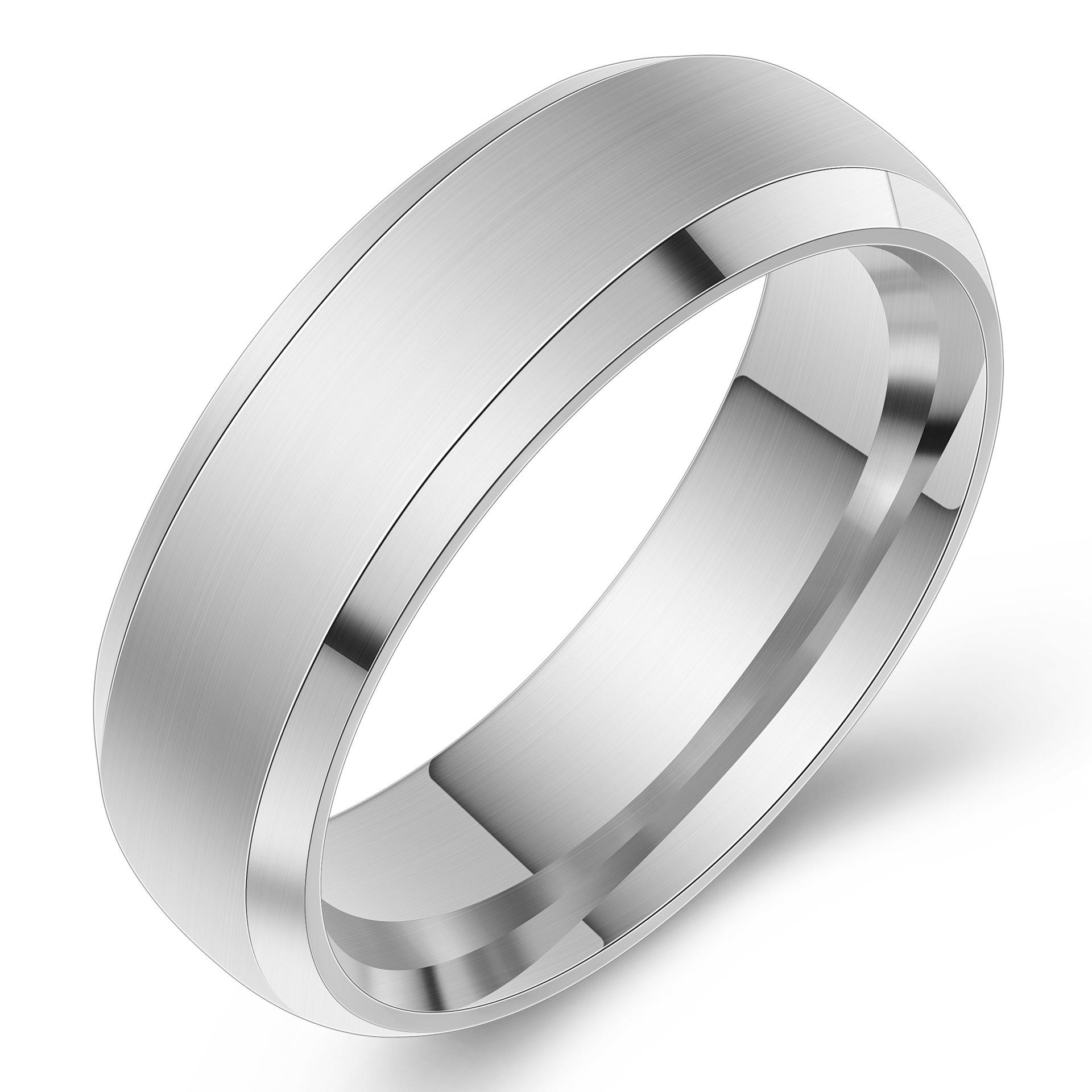 European Fashion 6MM Three-Color Stainless Steel Couple Rings - Customizable Laser Logo for Women Size 12