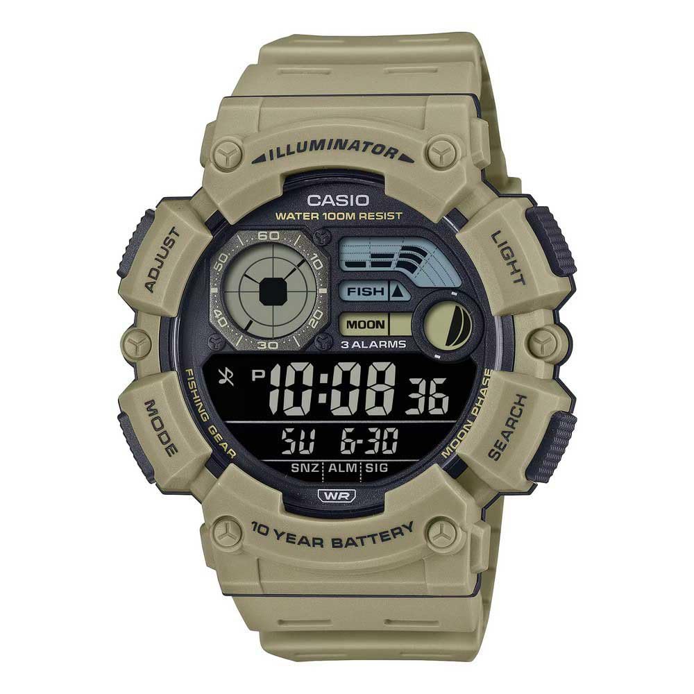 Casio Collection Digital Watch Sand Color Resin Case and Men s WS-1500H-5BVEF Strap, Strap.