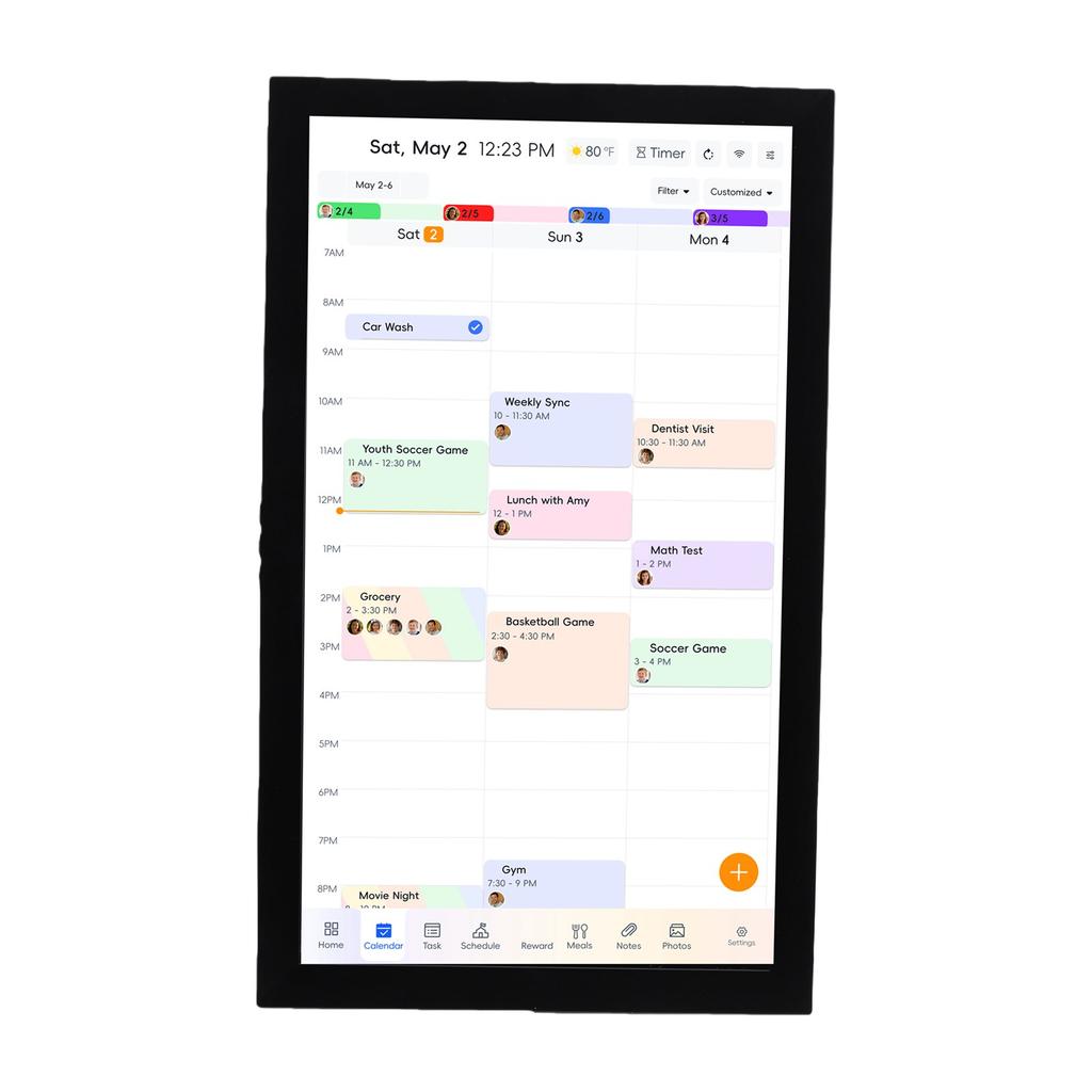 21.5 Inch Smart Digital Calendar Wall Mounted Touch Screen 32GB Home Interactive Calendar Weather Reminder Photo Frame