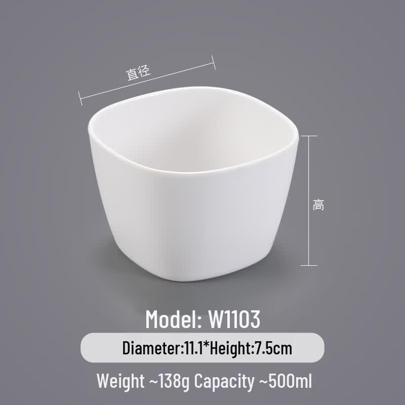 Melamine White Commercial Rice & Soup Bowls