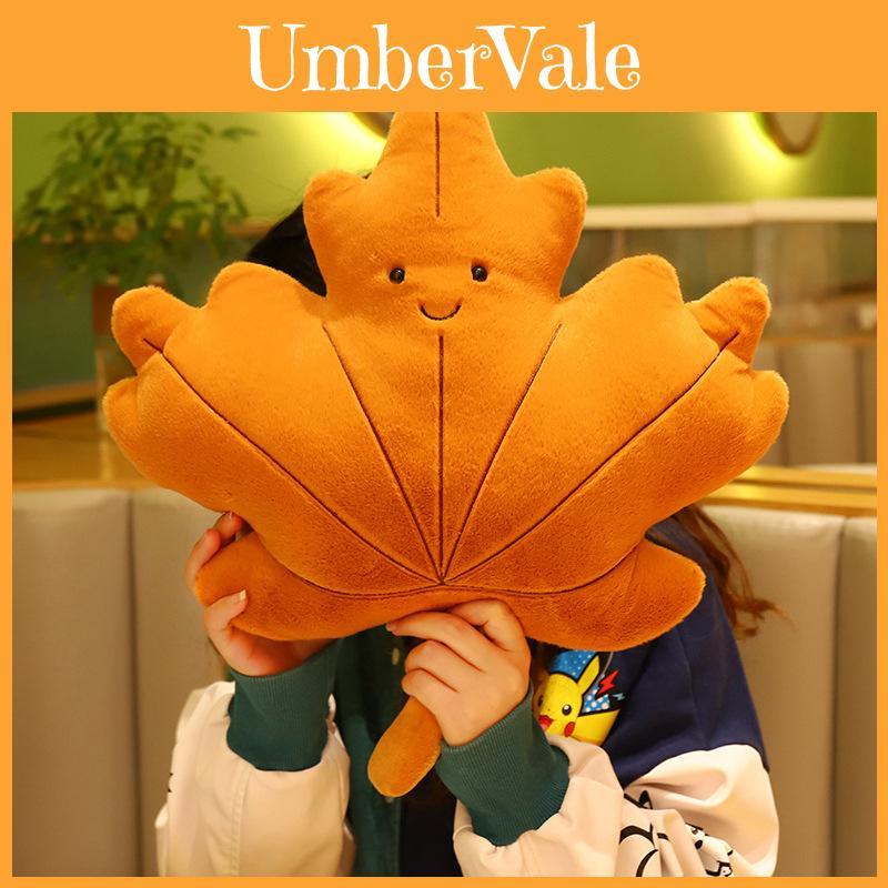 Peluche Oreiller Feuille Confortable Coussin Décoratif Pour Chambre d'Enfant Décor Plante Verte