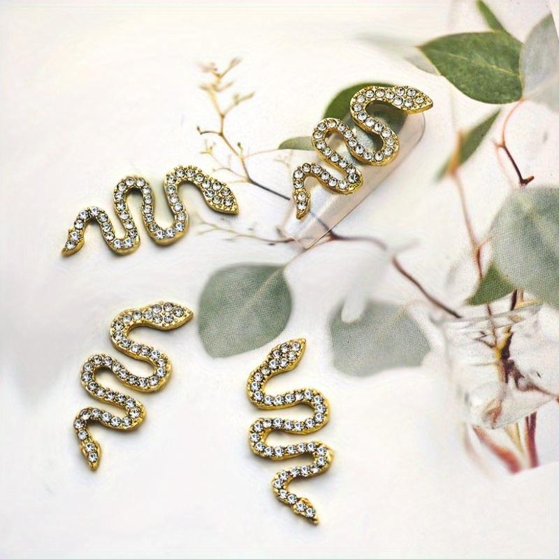 Holding Drill Snake Nail Jewellery Alloy Metal Nail Drill Three-dimensional Snake Around the Crooked Heart Drill DIY Accessories