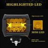 1 pc Super Bright 3000K Yellow 6000K White 12V 24V Offroad Spot Flood Combo Work Light LED Light Bar for Car SUV