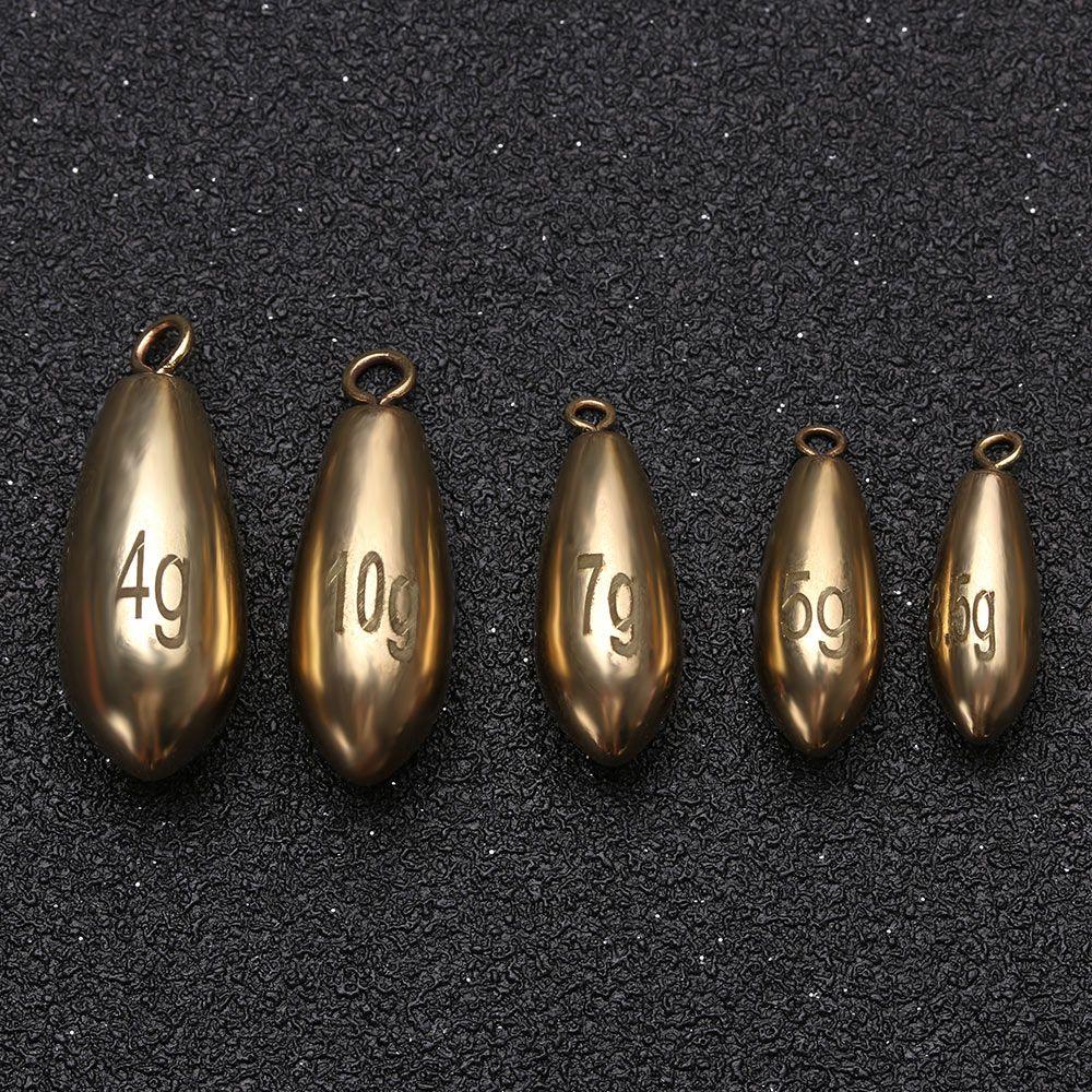 5pcs High Quality Weights Additional Weight Hook Connector Brass Fishing Lead Fall Sinker