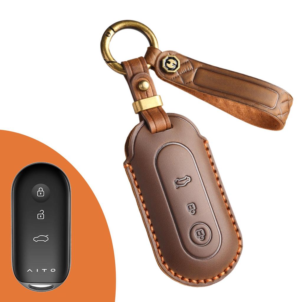 Handmade Genuine Leather Key Cover for Huawei AITO Jinkang Seres M7/M5
