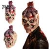 Halloween Night Decorations Scary Zombie Head Masque, Creepy Horror Latex Hood Masque Realistic Texture Ghost with Severed Hand, Party Cosplay Costume