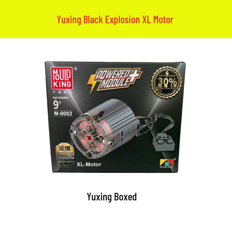 Remote Control High-Speed Motor & Battery Box for Lego Bricks with Black, Red, and Light Modifications