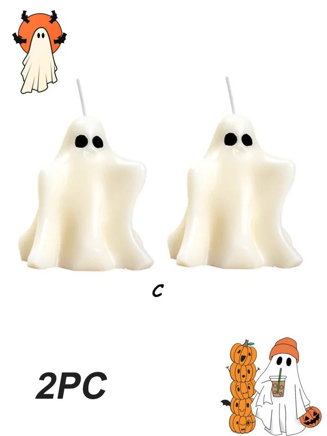 1/2pcs Halloween Ghost Candle Handcrafted Scented Candle Atmosphere Candle With Spooky Design Gift Fragrance Candle Party Decor