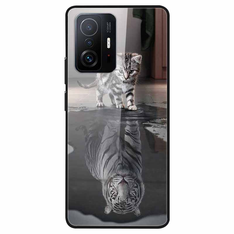 Tempered Glass Case For Xiaomi 11T Cover 6.67 Cool Bumper Hard glass Case For Xiaomi 11T Pro Case Mi 11T Pro Mi11T Capa Shells