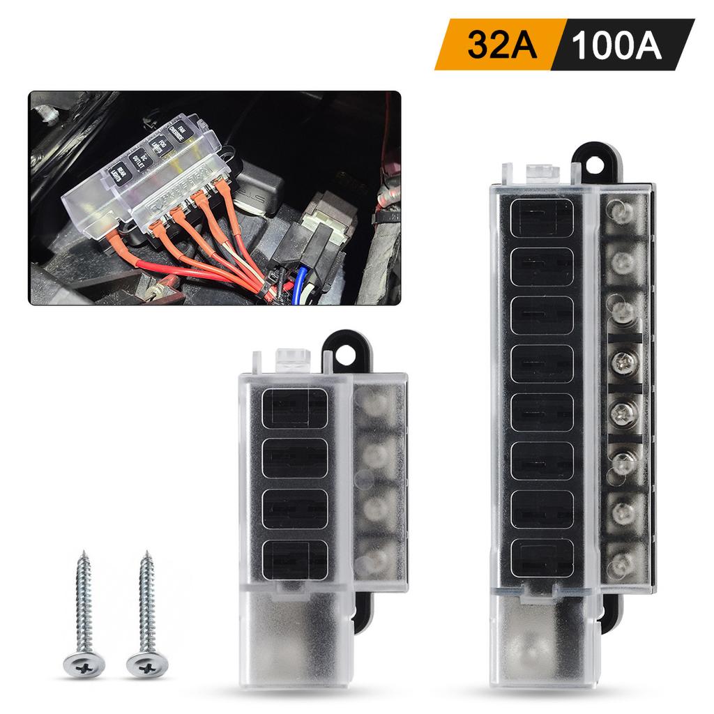 12v 24v Fuse Holder Accessory 4/8 Way Car Truck Circuit Fuse Box Circuit Breaker Blade Fuses 130 Degree Midival Fuse