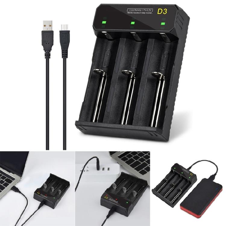 Professional 3 Slot Battery Charging System For 18650 26650 21700 Cells With Safety Circuit Design
