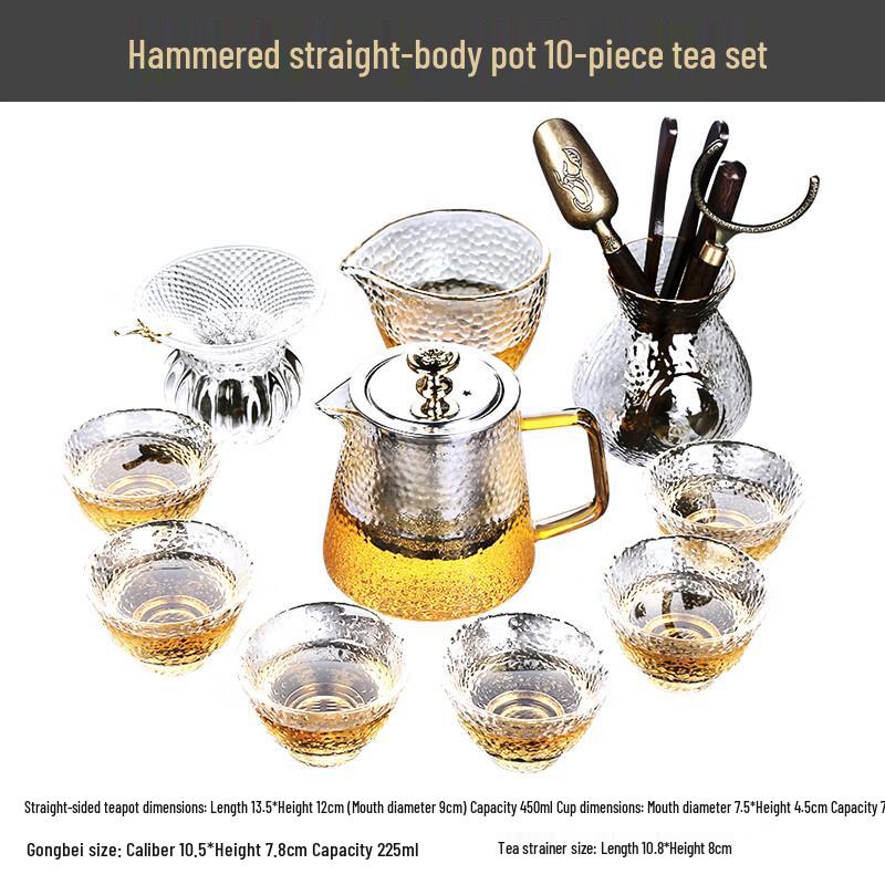 Lainuo 10-Piece Hammered Tea Set