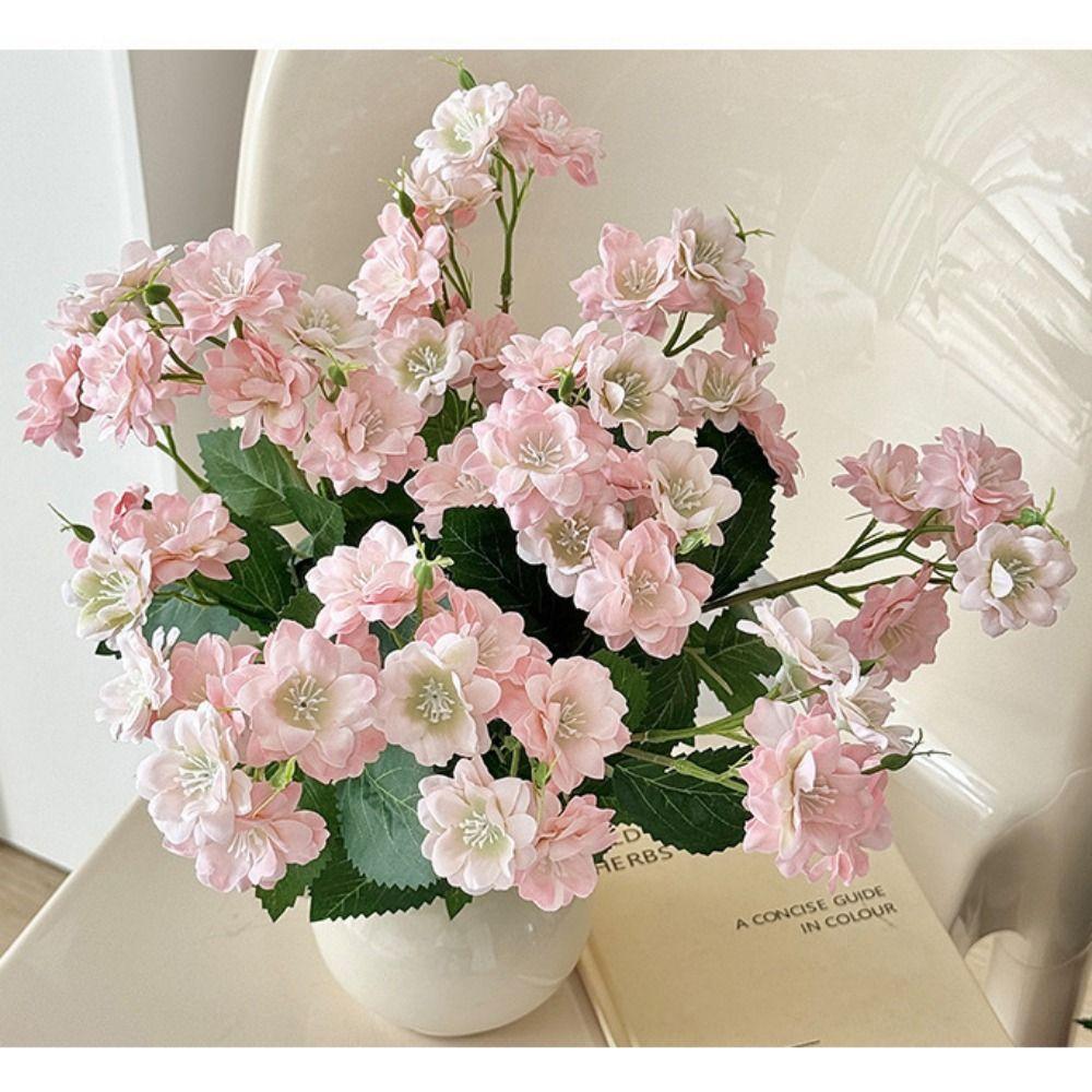 Green Leaves Artificial Jasmine Flower Silk Petals Faux Flower Simulation Flower Desktop Ornaemnt