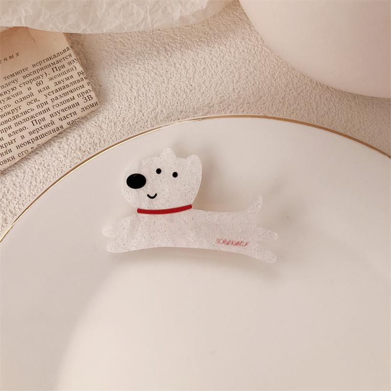 

2 шт. Забавные милые акриловые заколки для волос с собачками - Милые мультяшные заколки для боковых прядей и заколки-уточки для девочек 3PCS бежевый