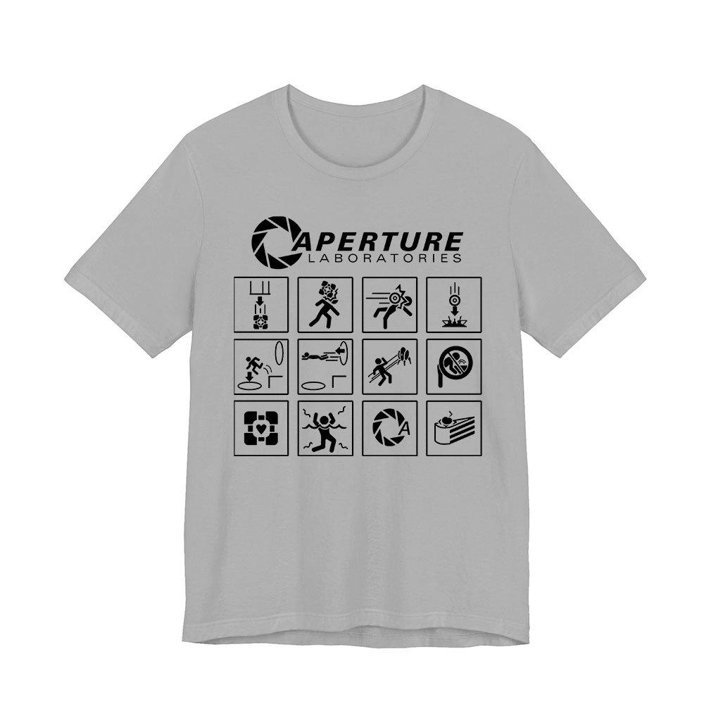 Portal Game Series Merch Aperture Laboratories Logo Tshirt Unisex Short Sleeve Casual Graphic Tee S