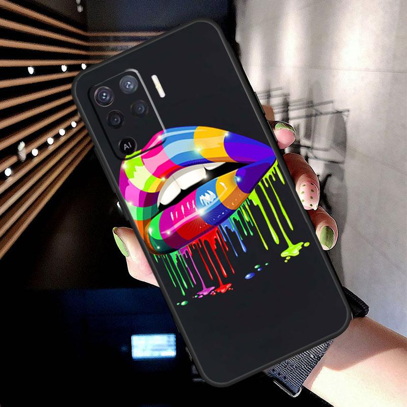 Sexy Lips KISS Case For Oppo A5 Pro A15 A17 A57 A77 A18 A38 A58 A78 A98 A94 A74 A54 A16 A76 A96 A40 A60 A80
