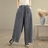 Retro New Chinese Style Personalized Printed Denim Wide-leg Pants Women's Summer New Loose Large Size Personalized Thin Casual Pants