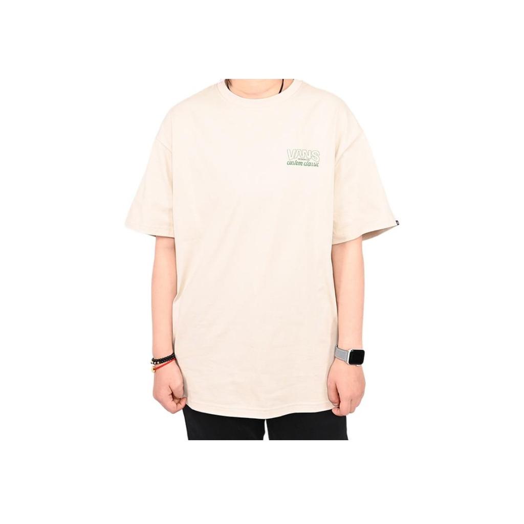 Vans Custom Classic Sports Leisure Series Fashion Breathable Simple Versatile Pullover Short Sleeve T-Shirt Men T-Shirts Beige VN000NNJ2N1